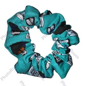 Seinfeld themed hair scrunchie hand made USA cotton collage rare print summer